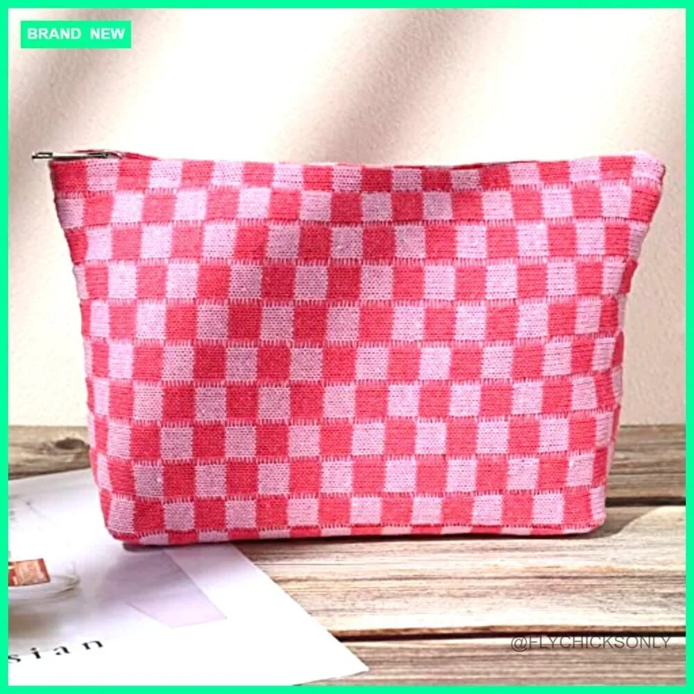 Large Canvas Cosmetic Bag Set, Waterproof Travel Toiletry Organizer with Zipper